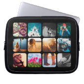 12 Sac d'ordinateur portable noir arrondi par gril (Devant)