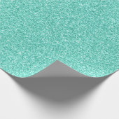 12 Seafoam Blue Glitter Print Cadeaupapier (Hoek)