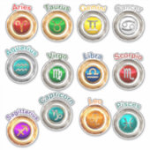 12 Signes Zodiac Sticker entièrement personnalisab (Devant)