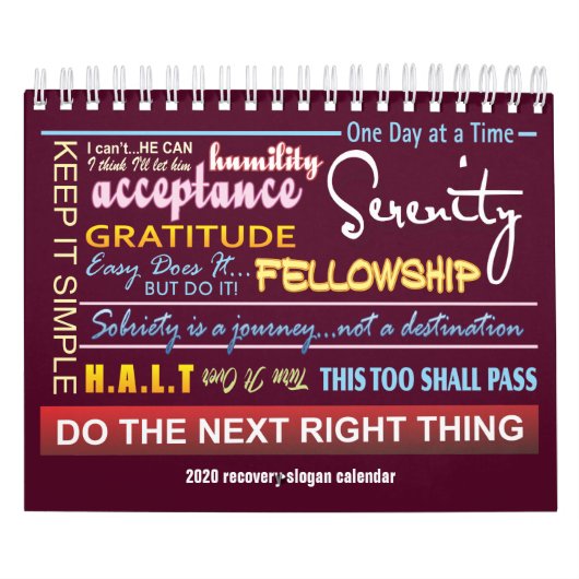 12 slogans de sobriété en 12 étapes calendrier 202 (Protection)