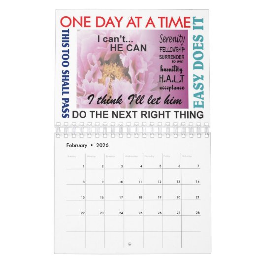 12 slogans de sobriété en 12 étapes calendrier 202 (Feb 2026)