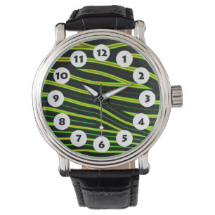 12 Spots - groene rimpels Horloge