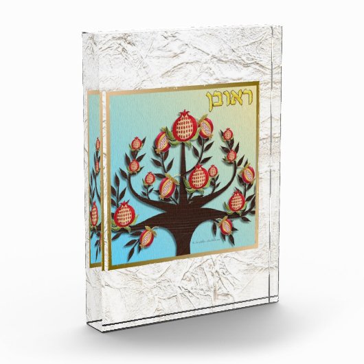 12 Stammen van Israël Reuben Art Acryl Blok (Links)