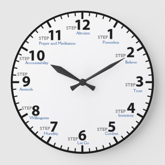 12 Stap 12 Stappen Herstelsysteem Sober Clean Grote Klok (Voorkant)