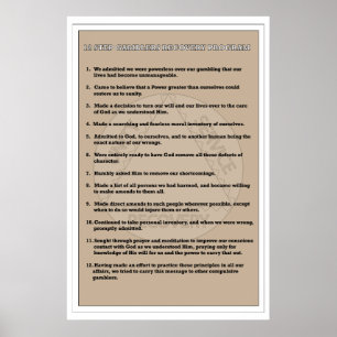 12-stap gamers Addiction Recovery Poster