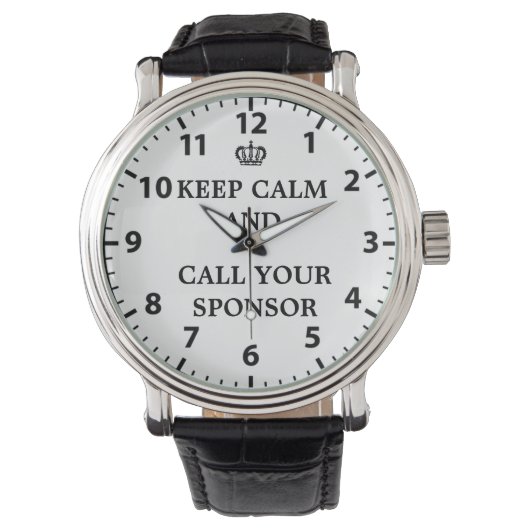 12 Stap Herstelbeveiliging Bel uw sponsor volgen Horloge (Voorkant)