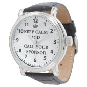 12 Stap Herstelbeveiliging Bel uw sponsor volgen Horloge (Gekanteld)