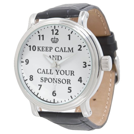 12 Stap Herstelbeveiliging Bel uw sponsor volgen Horloge (Gekanteld)