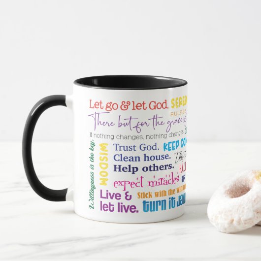 12 stappen herstel slogans Mok (Met donut)