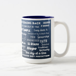 12 Stappen Herstelwoorden & Slogans Tweekleurige Koffiemok