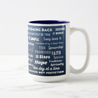 12 Stappen Herstelwoorden & Slogans Tweekleurige Koffiemok