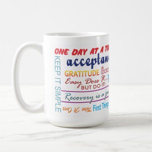 12 stappen nuchterheid slogans mok 25z3 (Links)