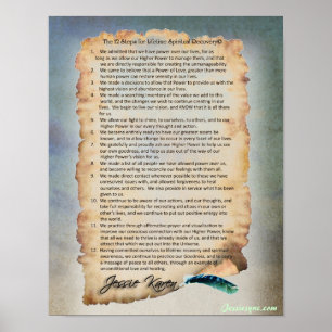 12 Stappen voor een Levenslang Spiritueel Herstel Poster