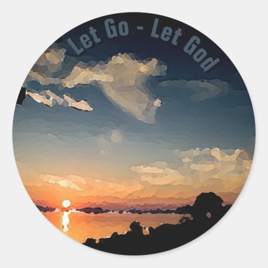 12-stappen zonsondergang over het Balatonmeer - ge Ronde Sticker (Voorkant)