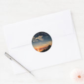 12-stappen zonsondergang over het Balatonmeer - ge Ronde Sticker (Envelop)