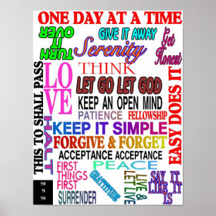 12-stapslogans in kleur poster