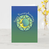 12 Step Recovery Jubileum met Moon Kaart (Gele Bloem)