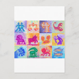 12 Sterrenbeelden pastel Briefkaart