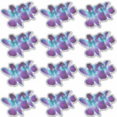 12 Stickers Bleus Dendrobium Orchidée (Devant)