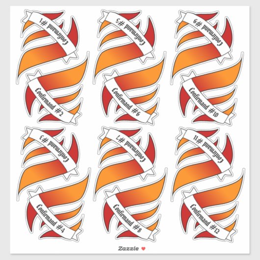 12 Stickers de nom et de confirmation (Feuille)