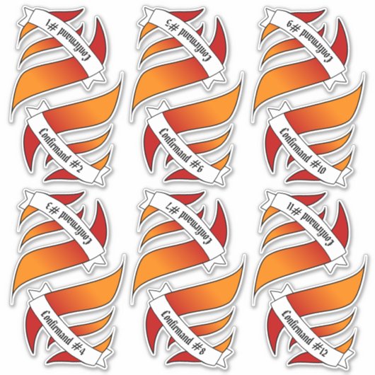 12 Stickers de nom et de confirmation (Devant)