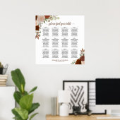 12 Tabel herfst Floral Boho Wedding Seating Chart Poster (Thuiskantoor)