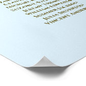 12 Tabel Powder Blue & Gold Wedding Seating Chart Poster (Hoek)