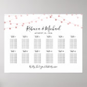 12 Tabel Roos Gold String Lights Seating Chart Poster (Voorkant)