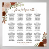 12 Tableau Automne Floral Boho Mariage Tableau de  (Devant)