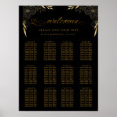 12 Tableau Élégant Mariage noir Tableau de siège (Devant)