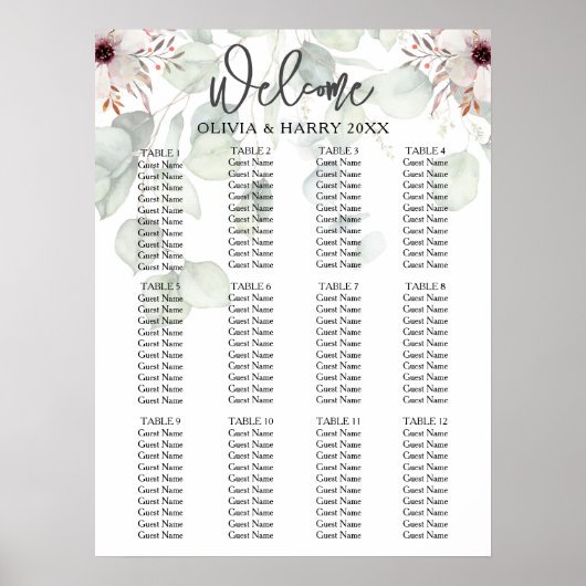 12 Tableau Eucalyptus Mariage floral (Devant)
