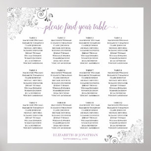 12 Tableau Lavande en dentelle blanche Mariage ass