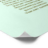 12 Tableau Monnaie Mariage vert et or (Coin)