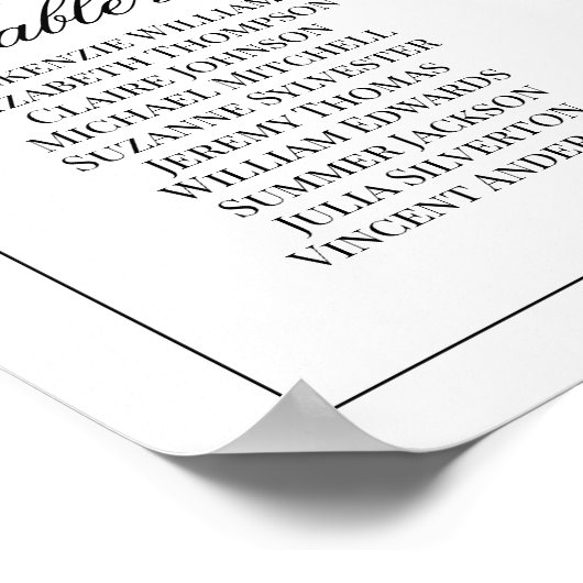 12 Tableau Sièges de mariage simples et élégants (Coin)