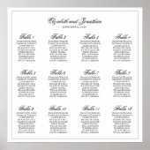 12 Tableau Sièges de mariage simples et élégants (Devant)