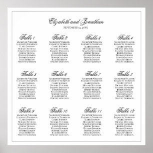 12 Tableau Sièges de mariage simples et élégants