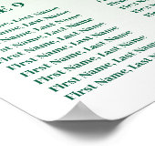 12 Tableau Sièges Modèle Parties scintillant verte (Coin)