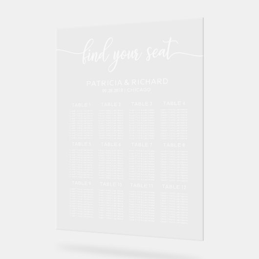 12 Tables Élégant Plan De Mariage (Angle)