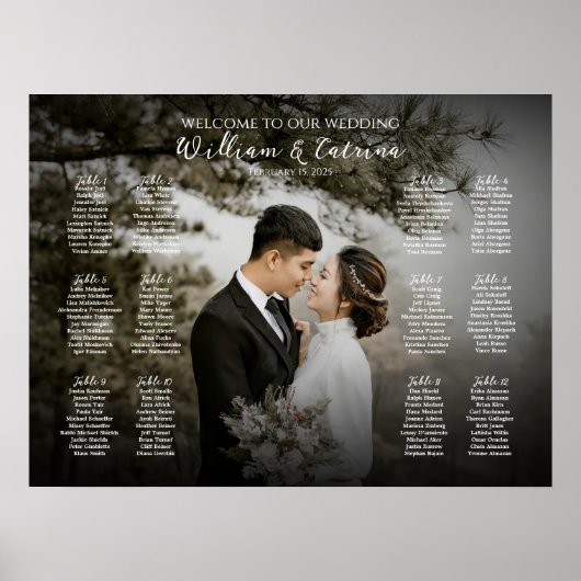 12 tables élégant tableau de sièges photo (Devant)