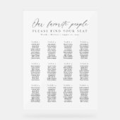 12 Tables Favorite People Acrylic Seating Chart (Recto)