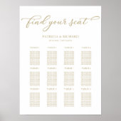12 Tables Mariage Plan de siège Poster Chic Script (Devant)