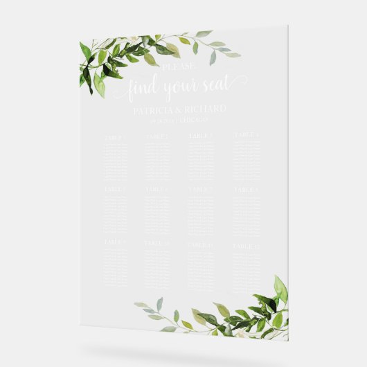 12 Tables Plan Mariage de verdure (Angle)
