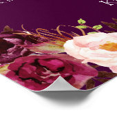 12 Tables Plum Purple Floral Mariage Tableau de si (Coin)