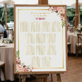 12 Tables Wedding Seating Chart Classy Chic Floral Poster