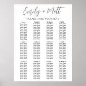 12 Tafel Eenvoudige Moderne Huwelijkszitgrafiek Poster (Voorkant)