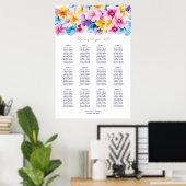 12 Tafel Kleurrijke Bloemen Trouwstoel Grafiek Poster (Thuiskantoor)
