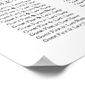 12 tafel zwart & wit bruiloft zitgrafiek poster (Hoek)