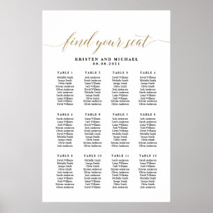 12 Tafels 120 Gasten Vind Je Plaats Zitplaatskaart Poster