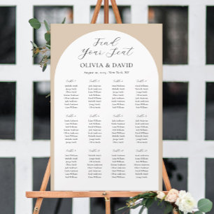 12 Tafels Beige Boog Vind Je Plaats Zitplaatsindel Poster