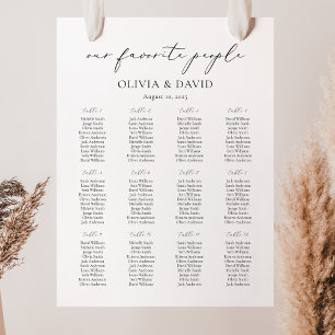 12 Tafels Eenvoudig Onze Favoriete Mensen Zittings Poster